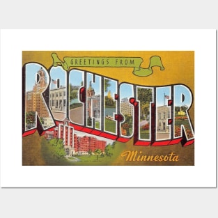 Greetings from Rochester Minnesota, Vintage Large Letter Postcard Posters and Art